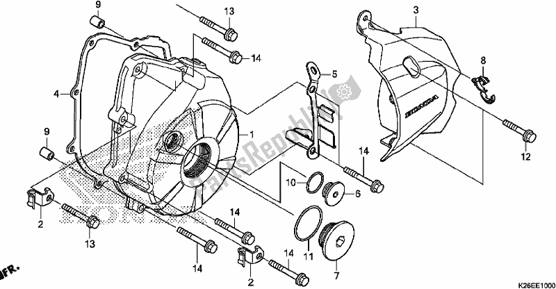 Tutte le parti per il Coperchio Carter Sinistro del Honda MSX 125 2017