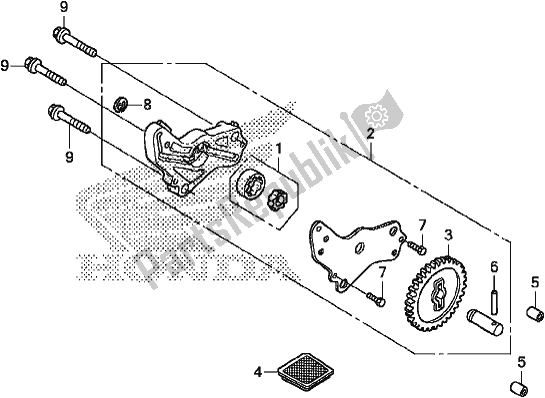 All parts for the Oil Pump of the Honda MSX 125 2017