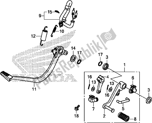 Tutte le parti per il Pedale del Honda MSX 125 2017