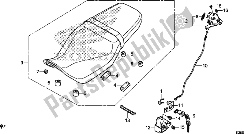 Toutes les pièces pour le Siège du Honda MSX 125 2017