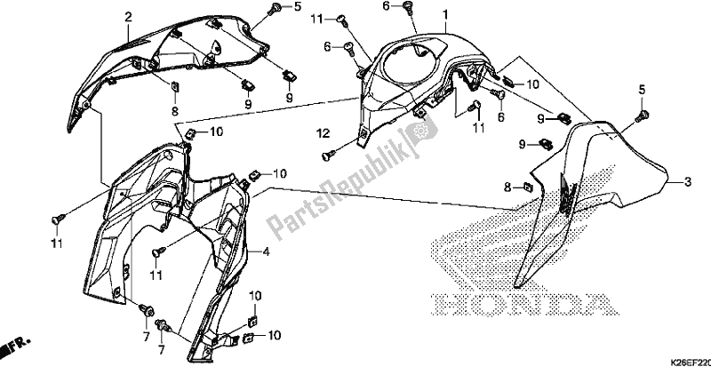 Tutte le parti per il Sudario del Honda MSX 125 2017