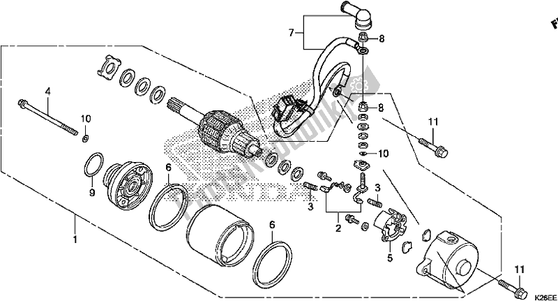 Toutes les pièces pour le Démarreur du Honda MSX 125 2017