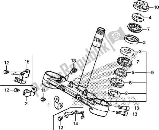 All parts for the Steering Stem of the Honda MSX 125 2017