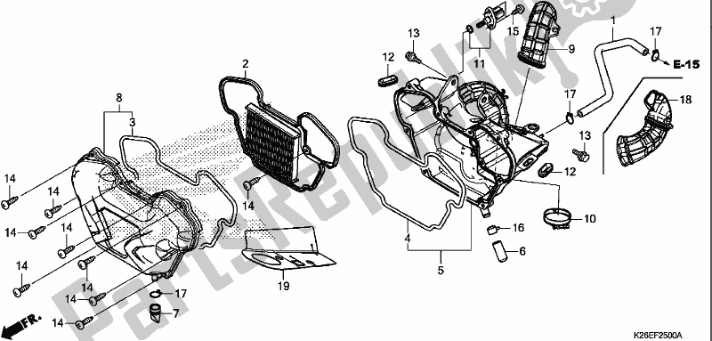 All parts for the Air Cleaner of the Honda MSX 125 2018