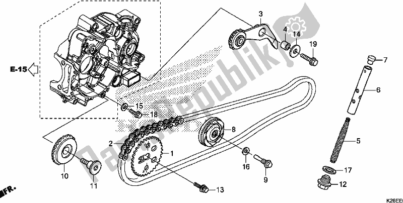 Alle onderdelen voor de Nokkenketting / Spanner van de Honda MSX 125 2018