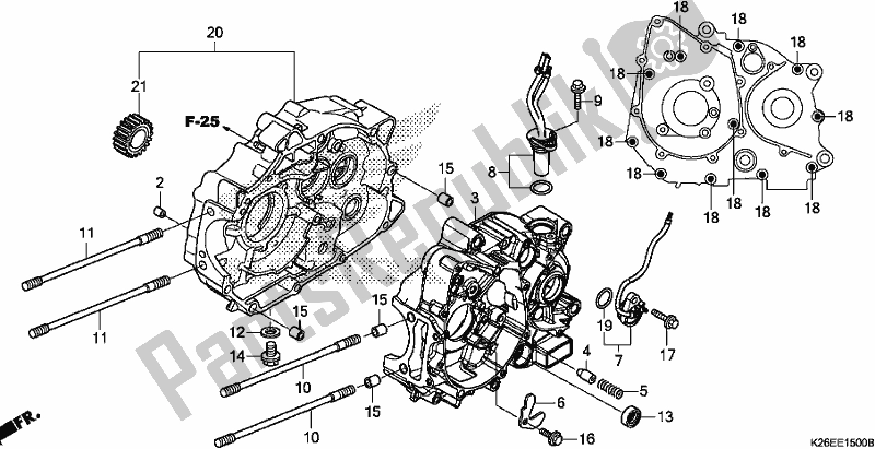 Alle onderdelen voor de Carter van de Honda MSX 125 2018