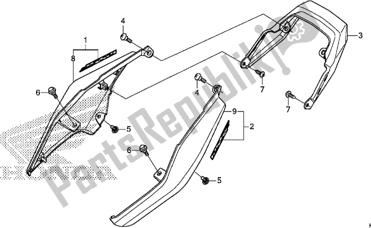 All parts for the Rear Cowl of the Honda MSX 125 2018