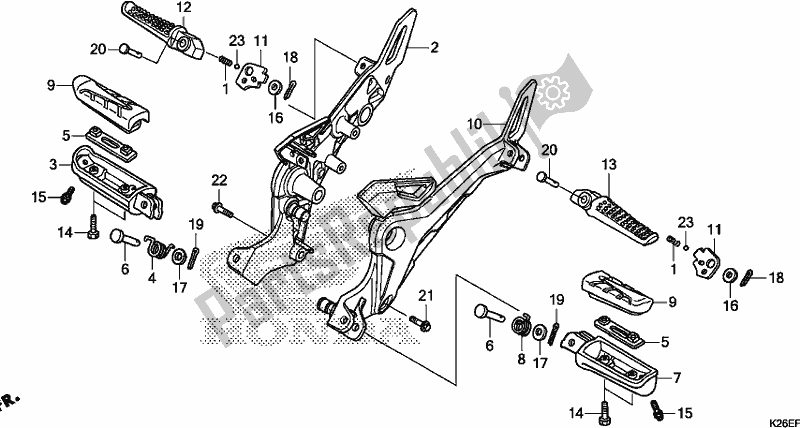 All parts for the Step of the Honda MSX 125 2018