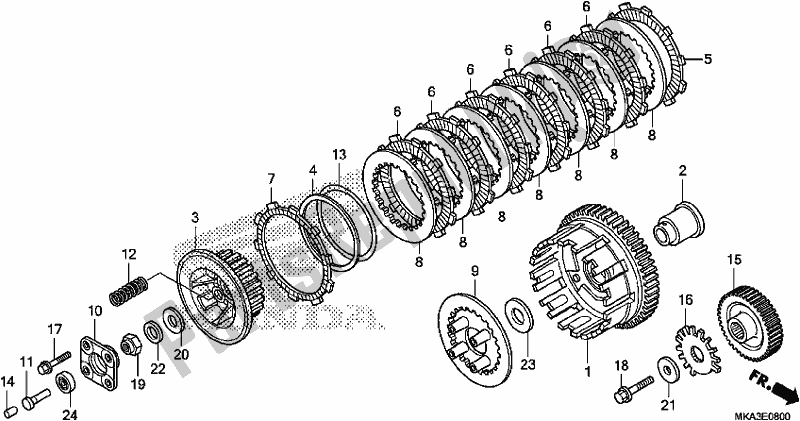 All parts for the Clutch of the Honda NC 750 XA 2017