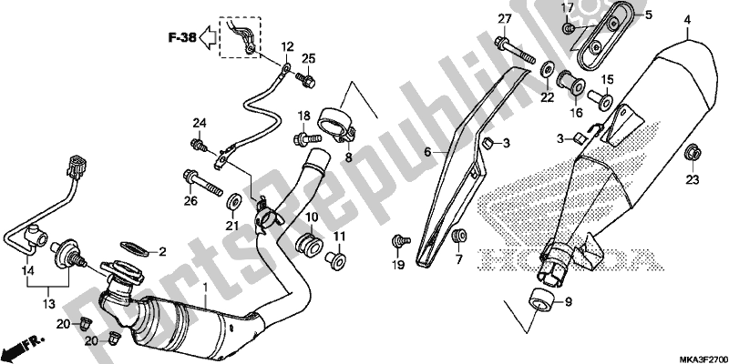 Tutte le parti per il Silenziatore Di Scarico del Honda NC 750 XA 2017