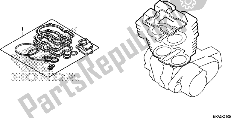 All parts for the Gasket Kit A of the Honda NC 750 XA 2017