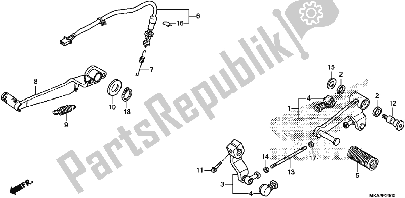 All parts for the Pedal of the Honda NC 750 XA 2017