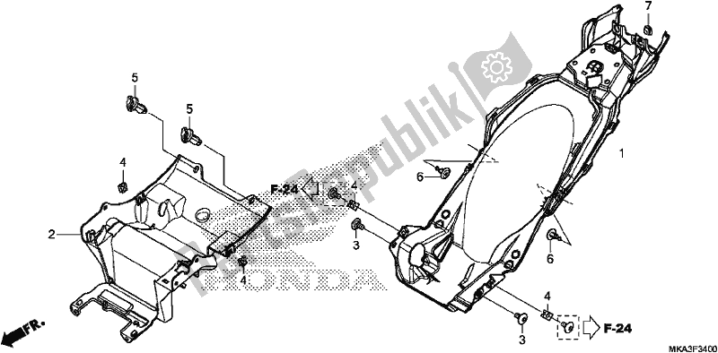 All parts for the Rear Fender of the Honda NC 750 XA 2017