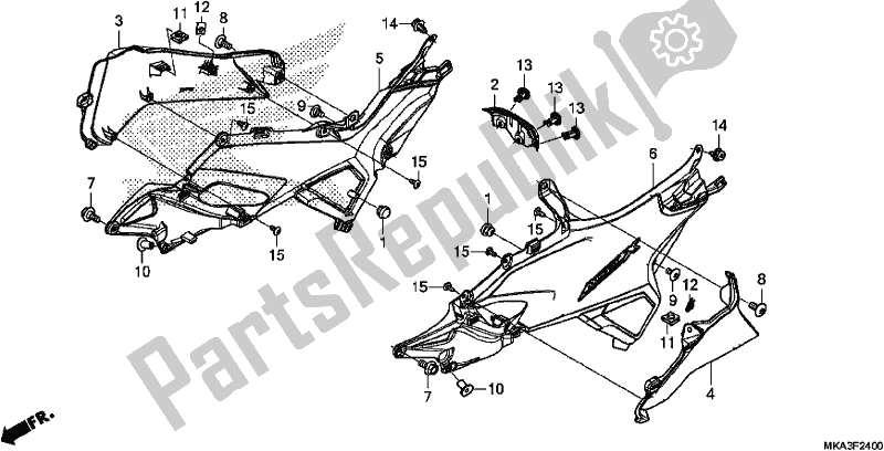 All parts for the Side Cover of the Honda NC 750 XA 2017