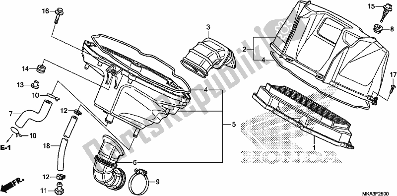 Todas as partes de Filtro De Ar do Honda NC 750 XA 2018