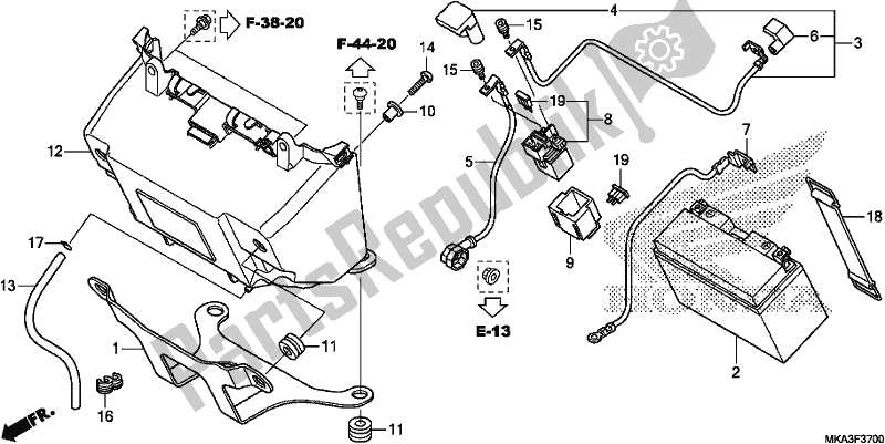 Wszystkie części do Bateria Honda NC 750 XA 2018