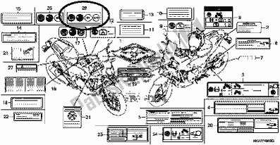 Wszystkie części do Etykieta Ostrzegawcza Honda NC 750 XA 2018
