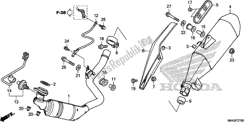 Toutes les pièces pour le Silencieux D'échappement du Honda NC 750 XA 2018