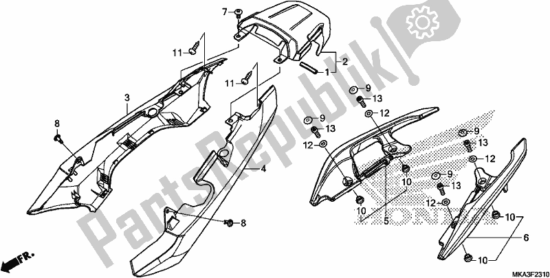 Todas as partes de Capuz Do Assento do Honda NC 750 XA 2018
