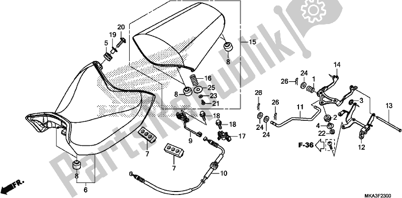 All parts for the Seat of the Honda NC 750 XA 2018