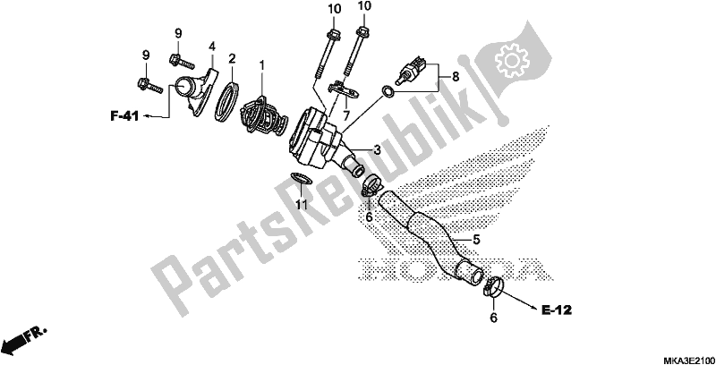 Wszystkie części do Termostat Honda NC 750 XA 2018