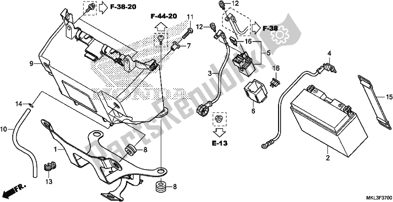 All parts for the Battery of the Honda NC 750 XA 2019