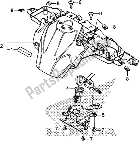 All parts for the Center Cover of the Honda NC 750 XA 2019