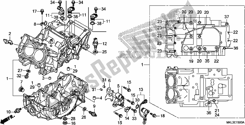 All parts for the Crankcase of the Honda NC 750 XA 2019