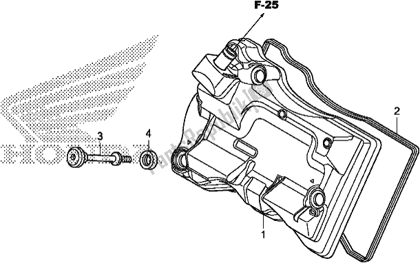 All parts for the Cylinder Head Cover of the Honda NC 750 XA 2019