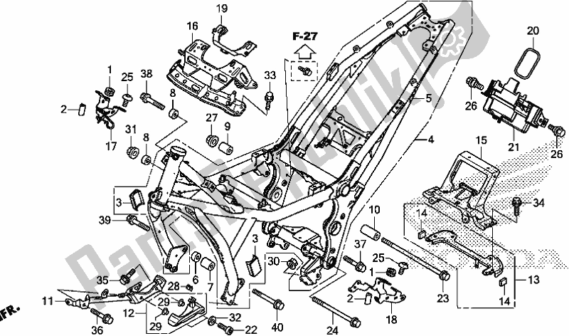 All parts for the Frame Body of the Honda NC 750 XA 2019