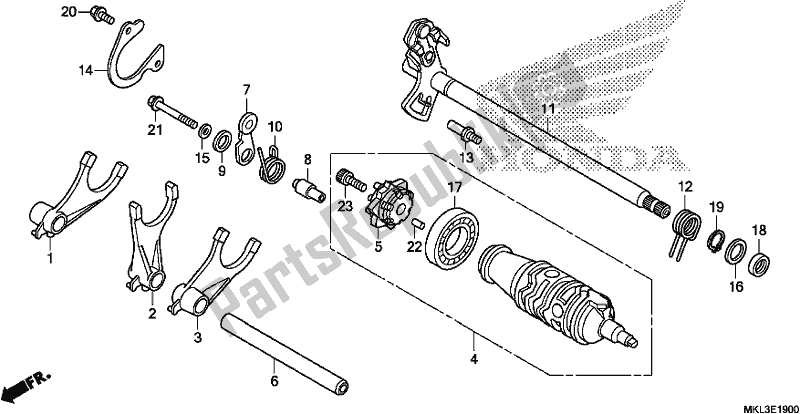 All parts for the Gearshift Drum of the Honda NC 750 XA 2019