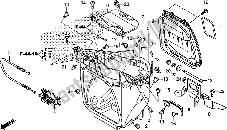 All parts for the Luggage Box of the Honda NC 750 XA 2019