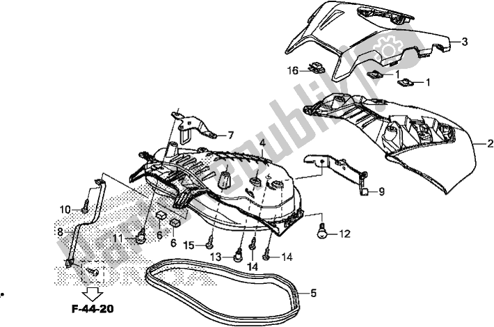 All parts for the Luggage Lid of the Honda NC 750 XA 2019