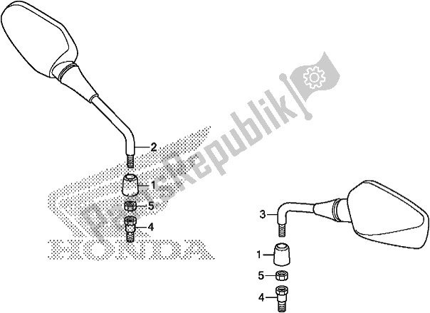 All parts for the Mirror of the Honda NC 750 XA 2019