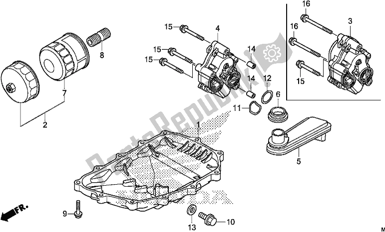 All parts for the Oil Pan/oil Pump of the Honda NC 750 XA 2019