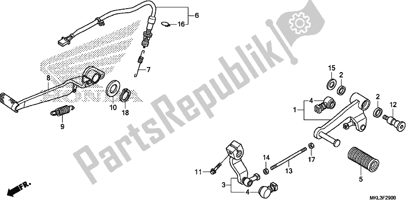 All parts for the Pedal of the Honda NC 750 XA 2019