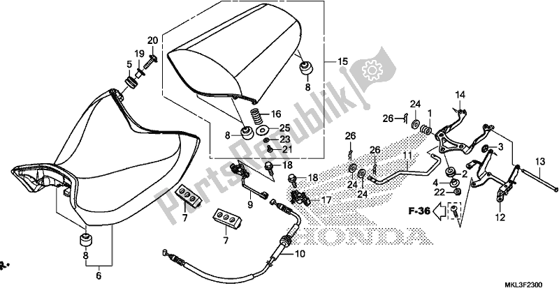 Todas as partes de Assento do Honda NC 750 XA 2019