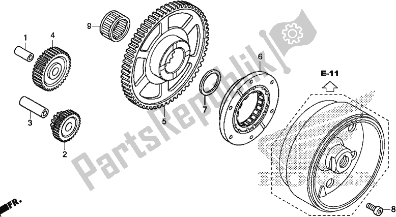 All parts for the Starting Clutch of the Honda NC 750 XA 2019