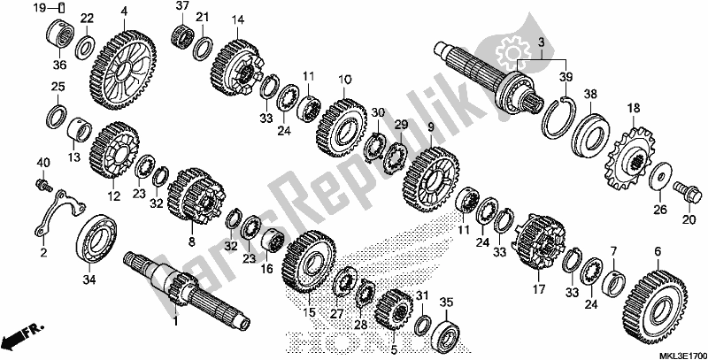 All parts for the Transmission of the Honda NC 750 XA 2019