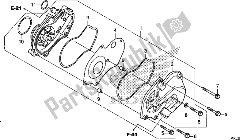 Todas as partes de Bomba De água do Honda NC 750 XA 2019