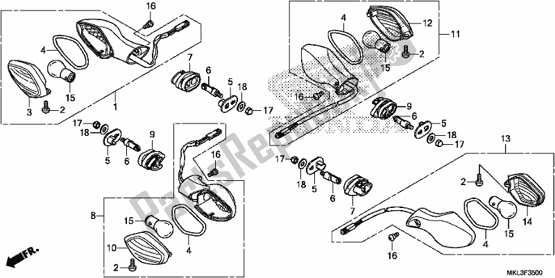 All parts for the Winker of the Honda NC 750 XA 2019