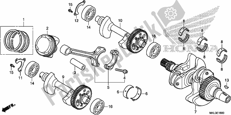 Tutte le parti per il Albero Motore / Pistone del Honda NC 750 XA 2020