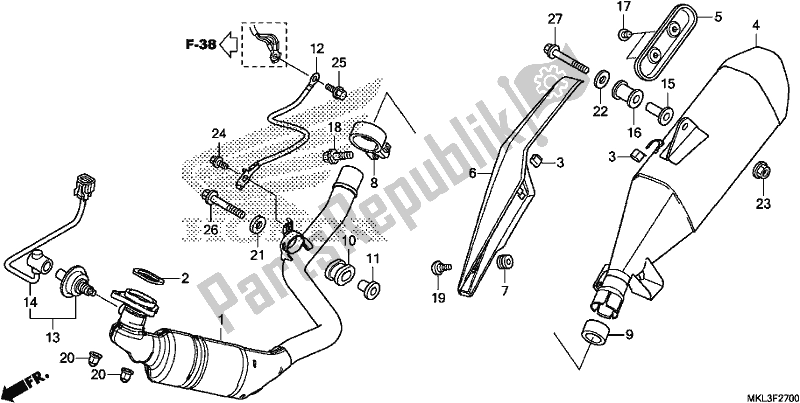 Tutte le parti per il Silenziatore Di Scarico del Honda NC 750 XA 2020