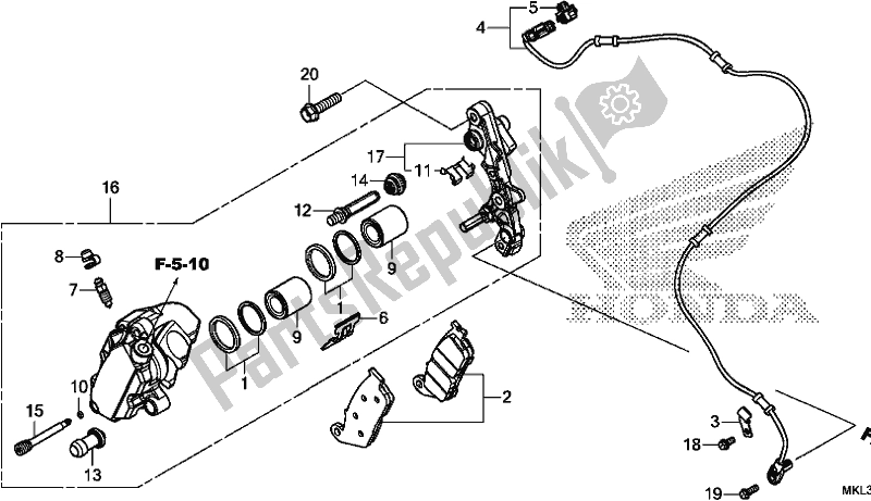 All parts for the Front Brake Caliper of the Honda NC 750 XA 2020