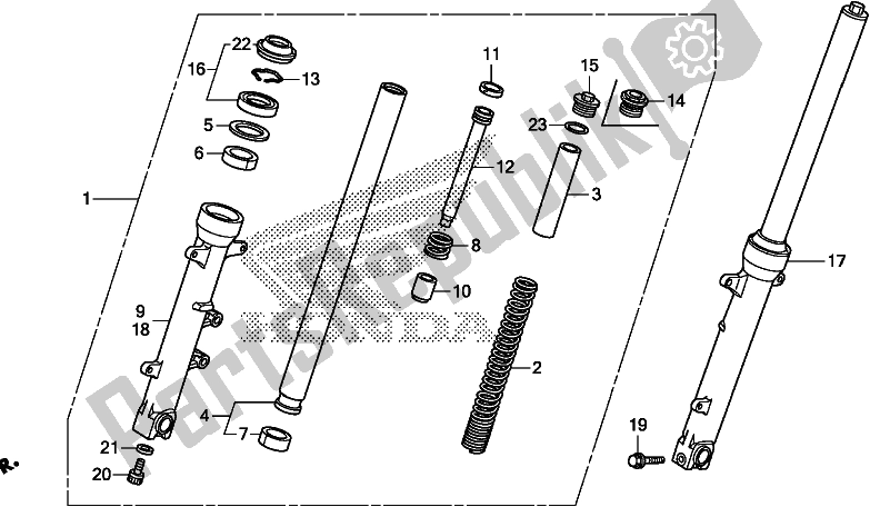 Todas as partes de Garfo Dianteiro do Honda NC 750 XA 2020