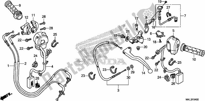 Tutte le parti per il Handle Lever/switch/cable del Honda NC 750 XA 2020