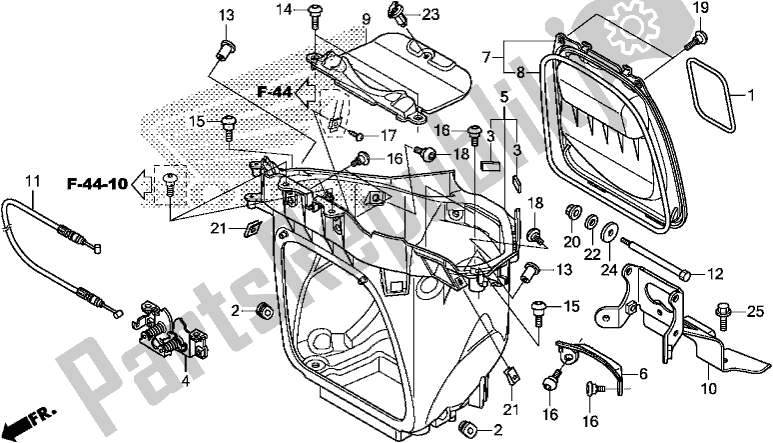 Todas as partes de Caixa De Bagagem do Honda NC 750 XA 2020
