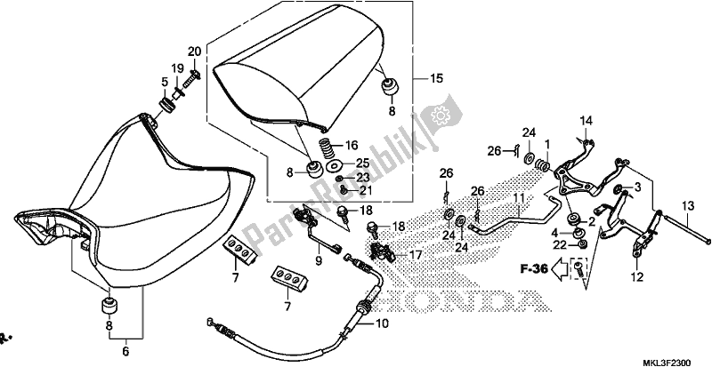 All parts for the Seat of the Honda NC 750 XA 2020