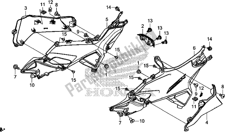 Tutte le parti per il Coperchio Laterale del Honda NC 750 XA 2020