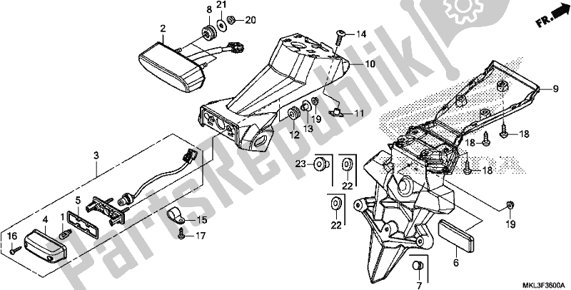 Todas las partes para Luz De La Cola de Honda NC 750 XA 2020